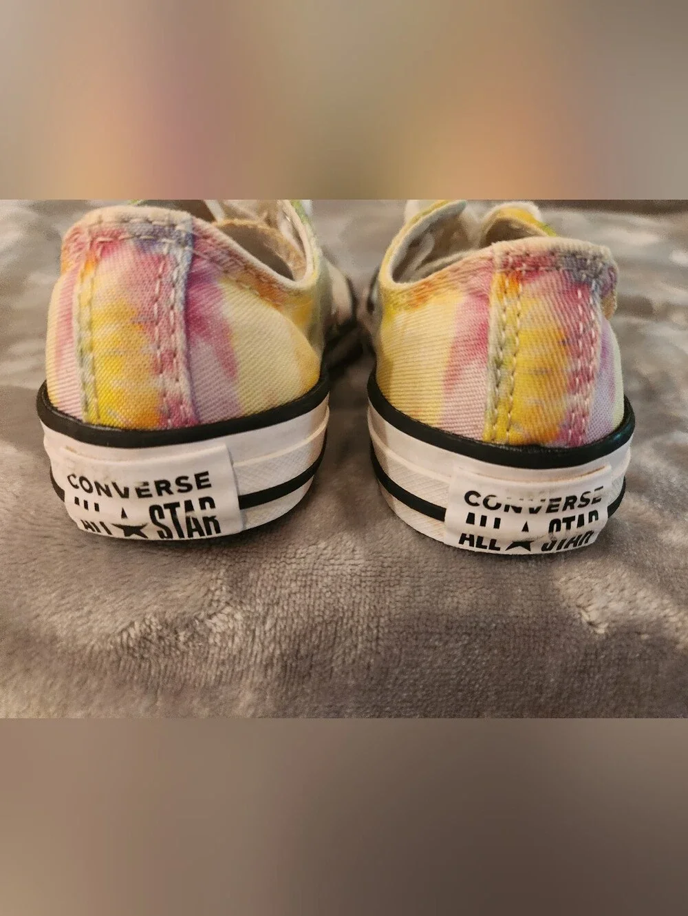 Converse Kids Tie-Dye Low Top Sneakers - White, Yellow, Pink, Green, Size 12C